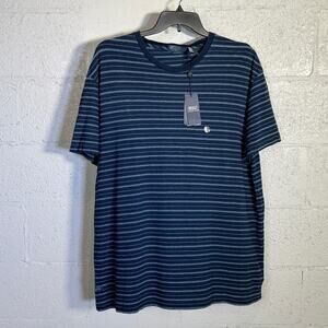 Polo Ralph Lauren Classic Fit Striped Cotton Linen Tee navy XL $125